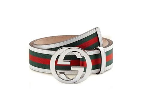 gucci red and green striped with leather|web belt with g buckle.